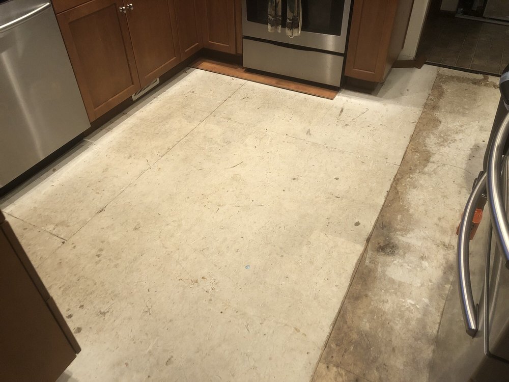 lack of kitchen floor now in the 3rd month