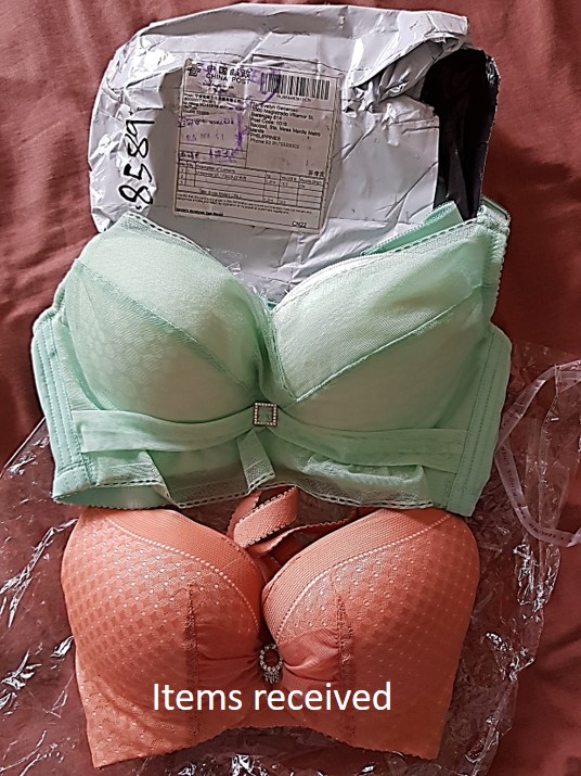 Actual Items Received were cheap bras