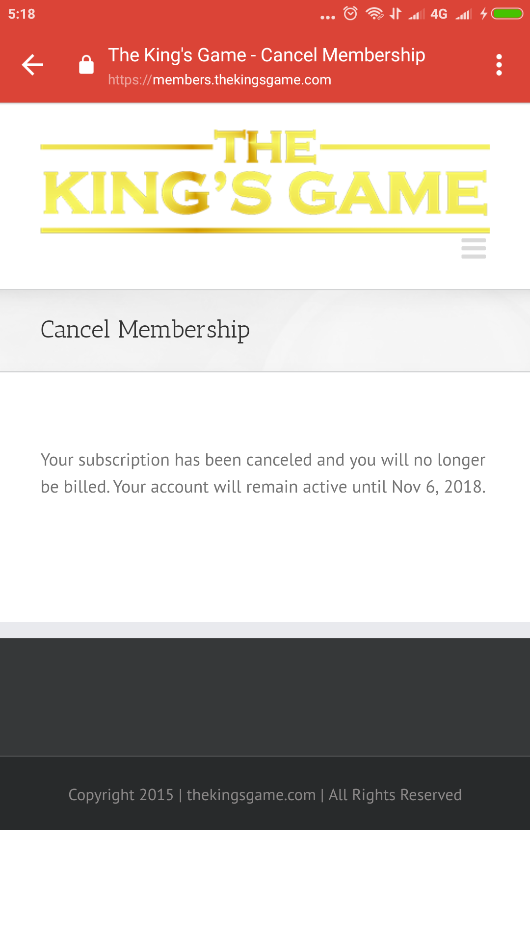 Cancellation of membership