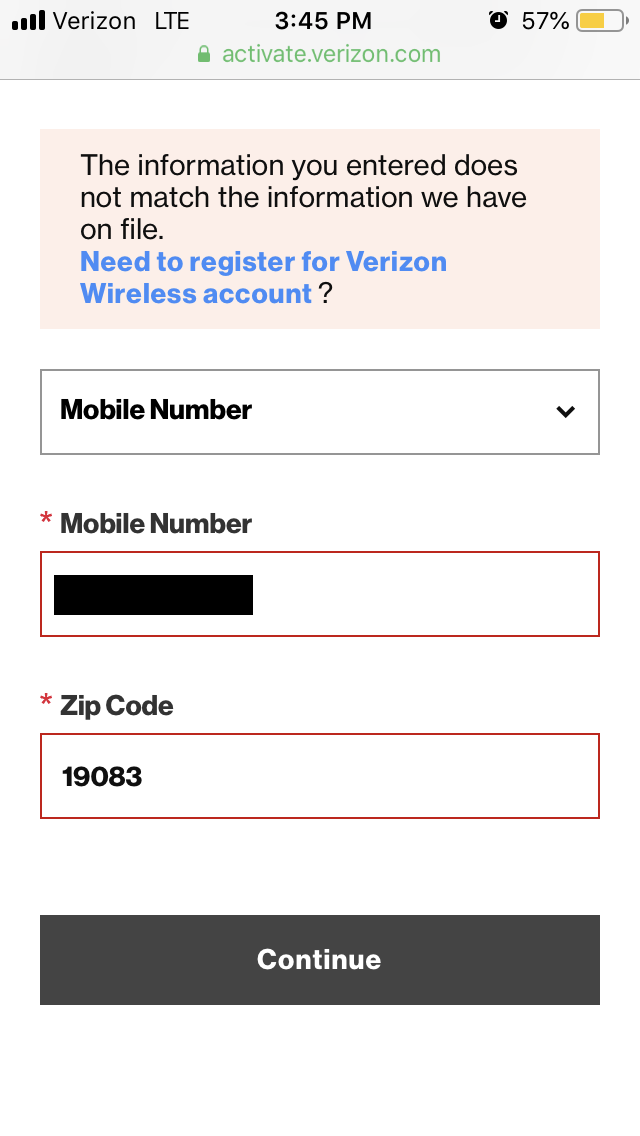 why cant i register my phone on my account i pay?