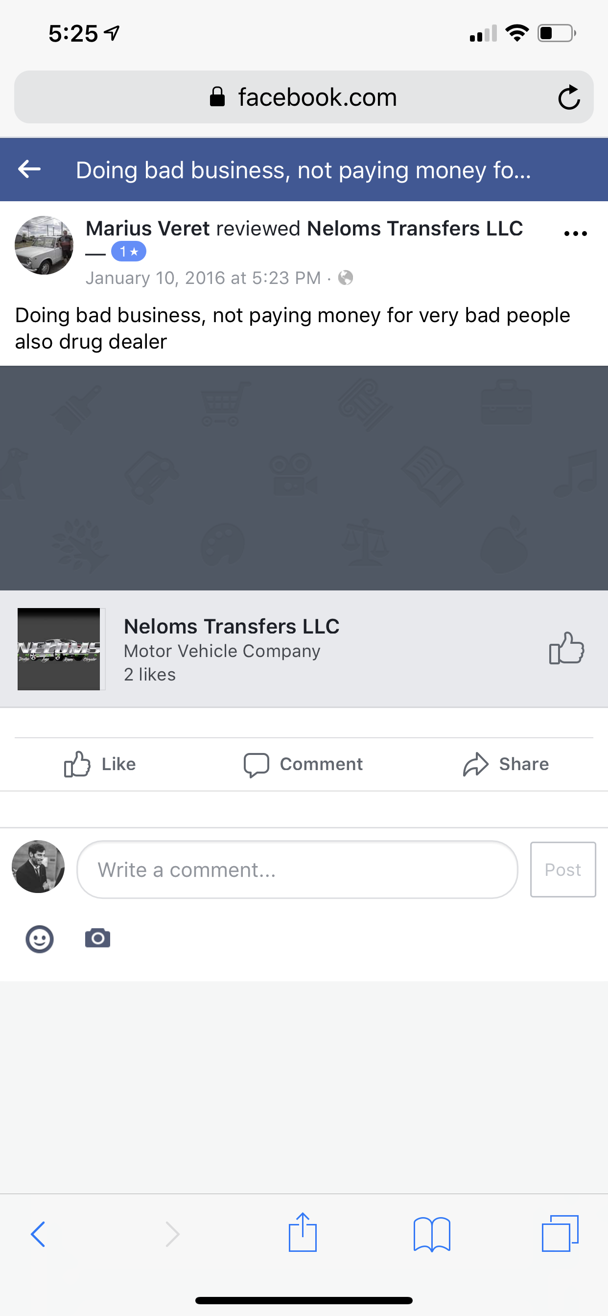 Exzavior Neloms, Neloms Transfers LLC, SCAM ARTIST