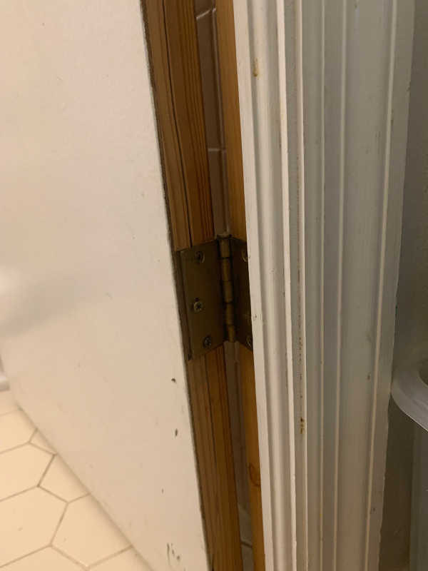 Old, Worn, and Splitting Bathroom Door