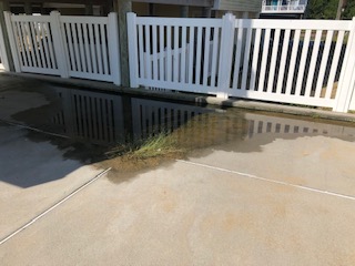 STANDING WATER ON POOL DECK