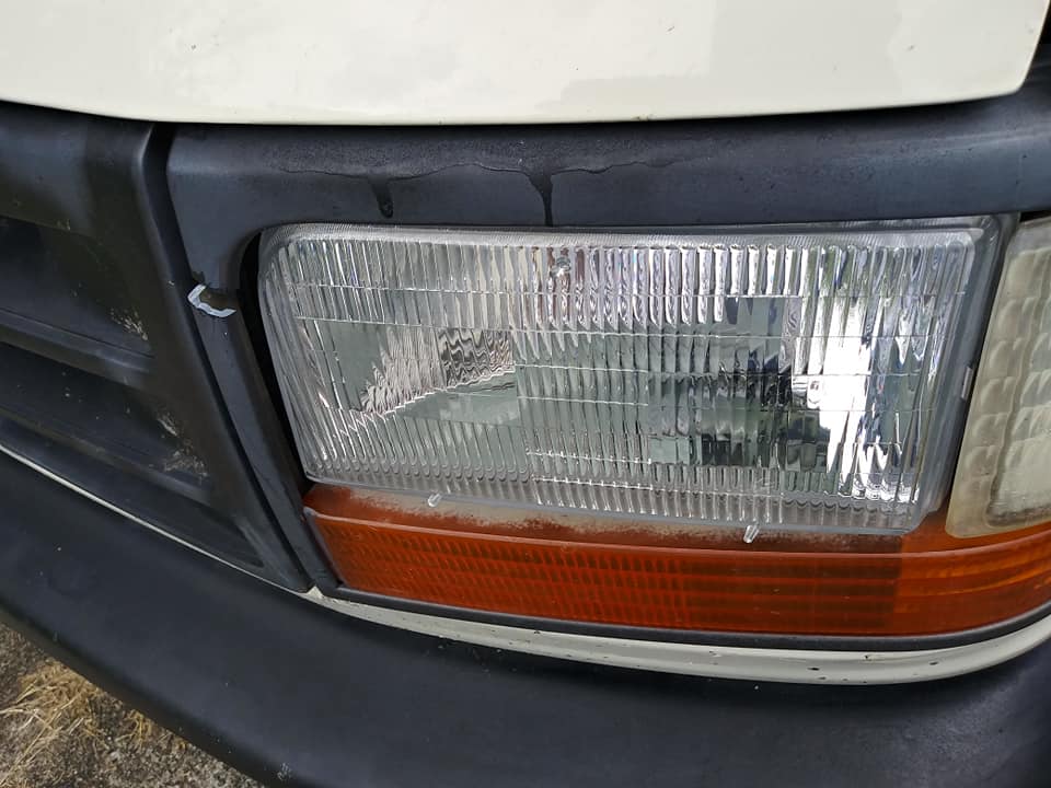 They broke the headlight bezel.