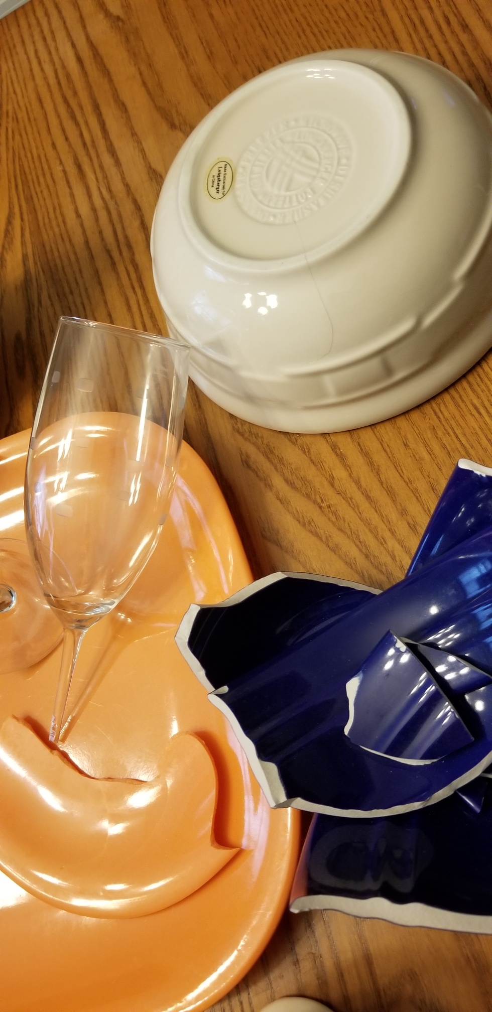 stemware, stoneware broken