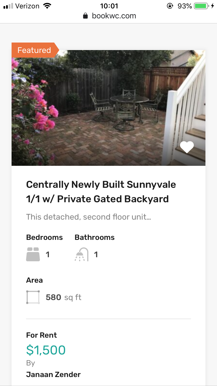 4th fake listing- Sunnyvale