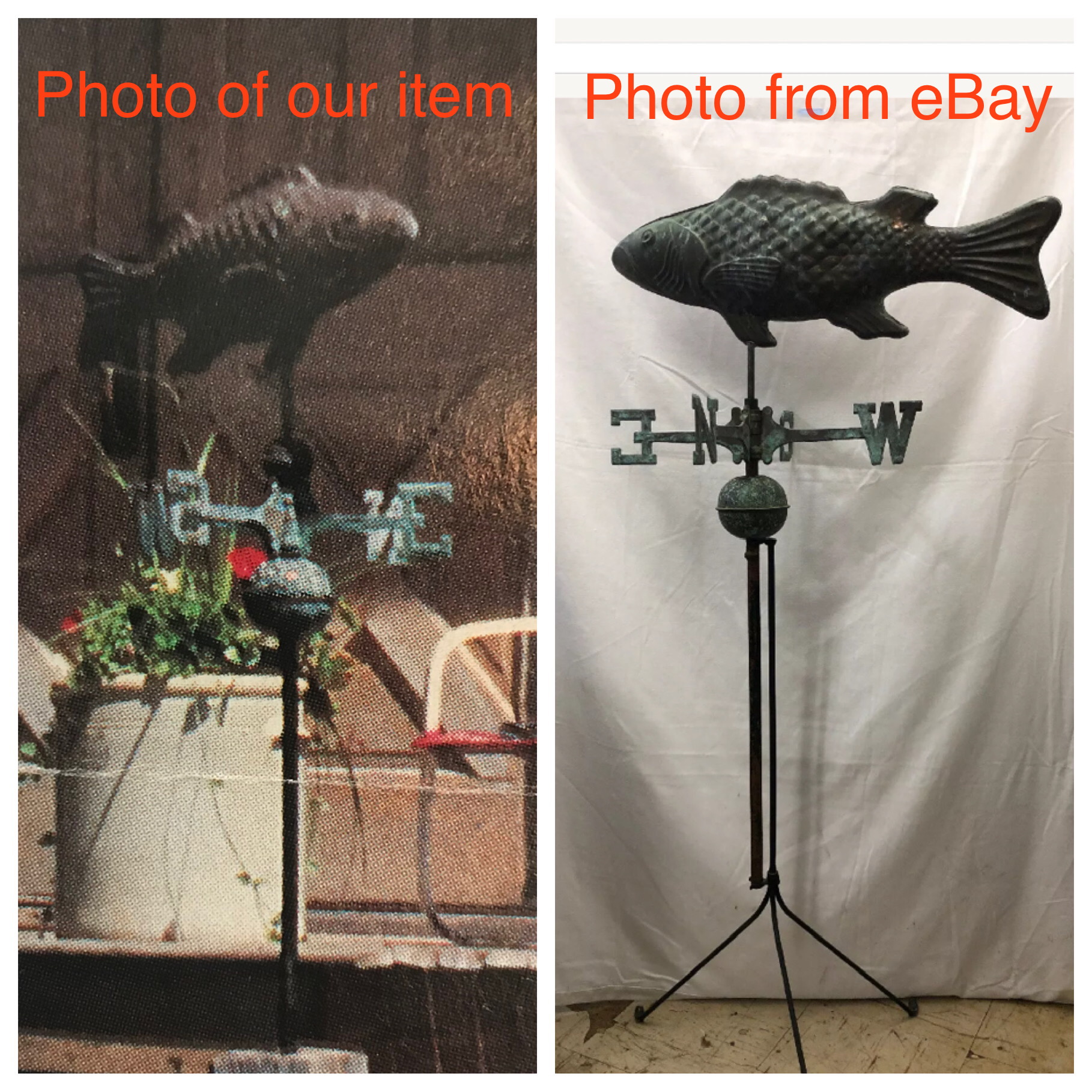 Pic of our UNIQUE ANTIQUE item vs their eBay post