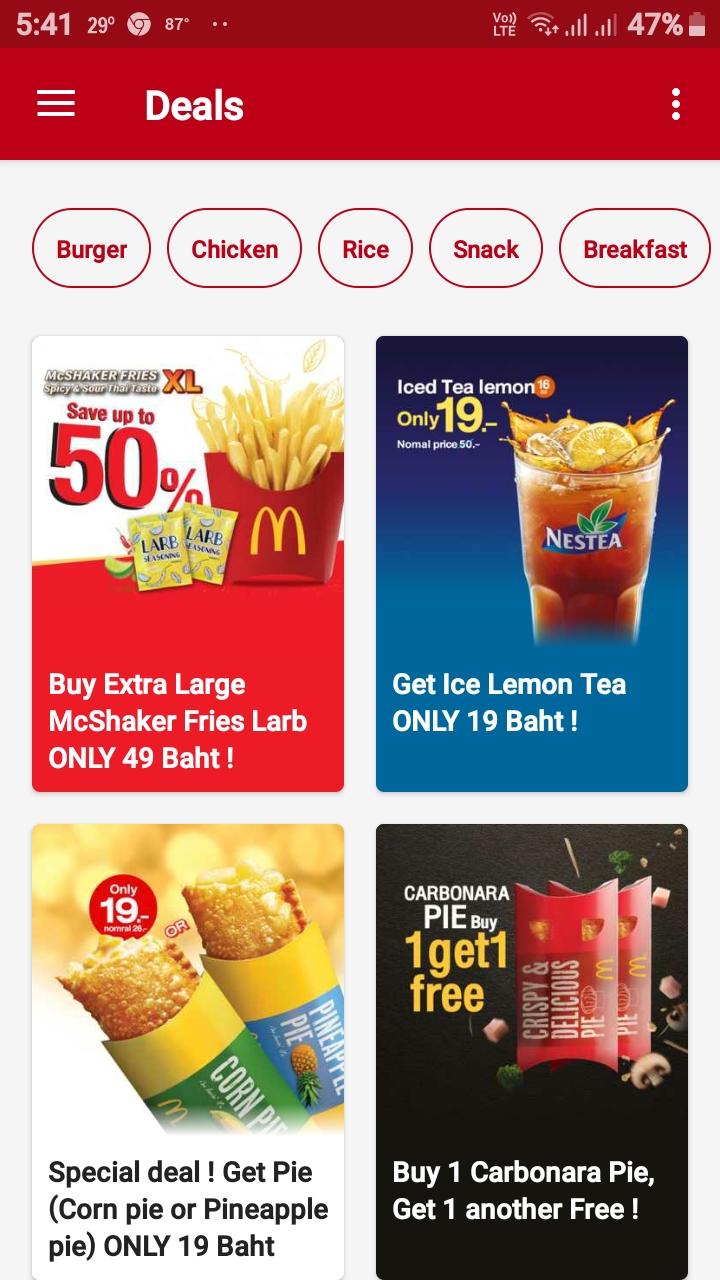 Online Thailand McDonald"s Coupons