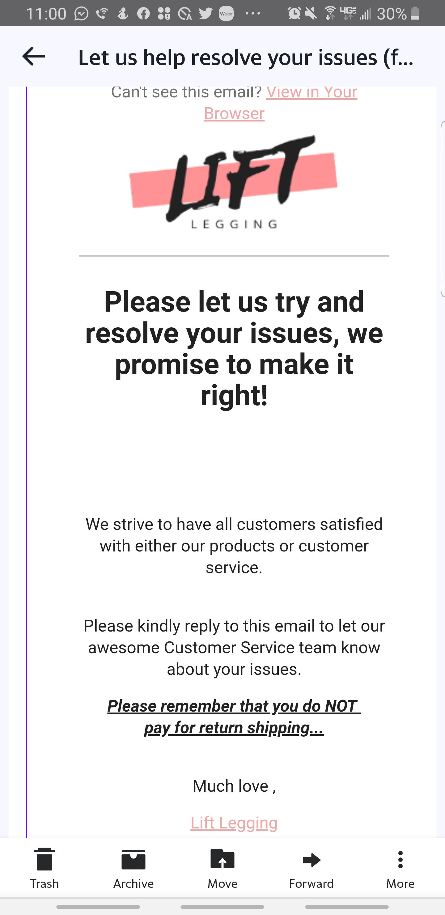 Email from this company