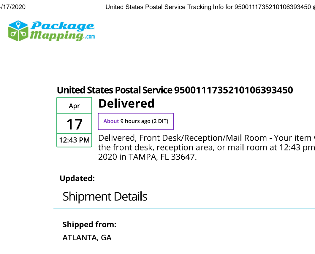 Fake Tracking from USPS