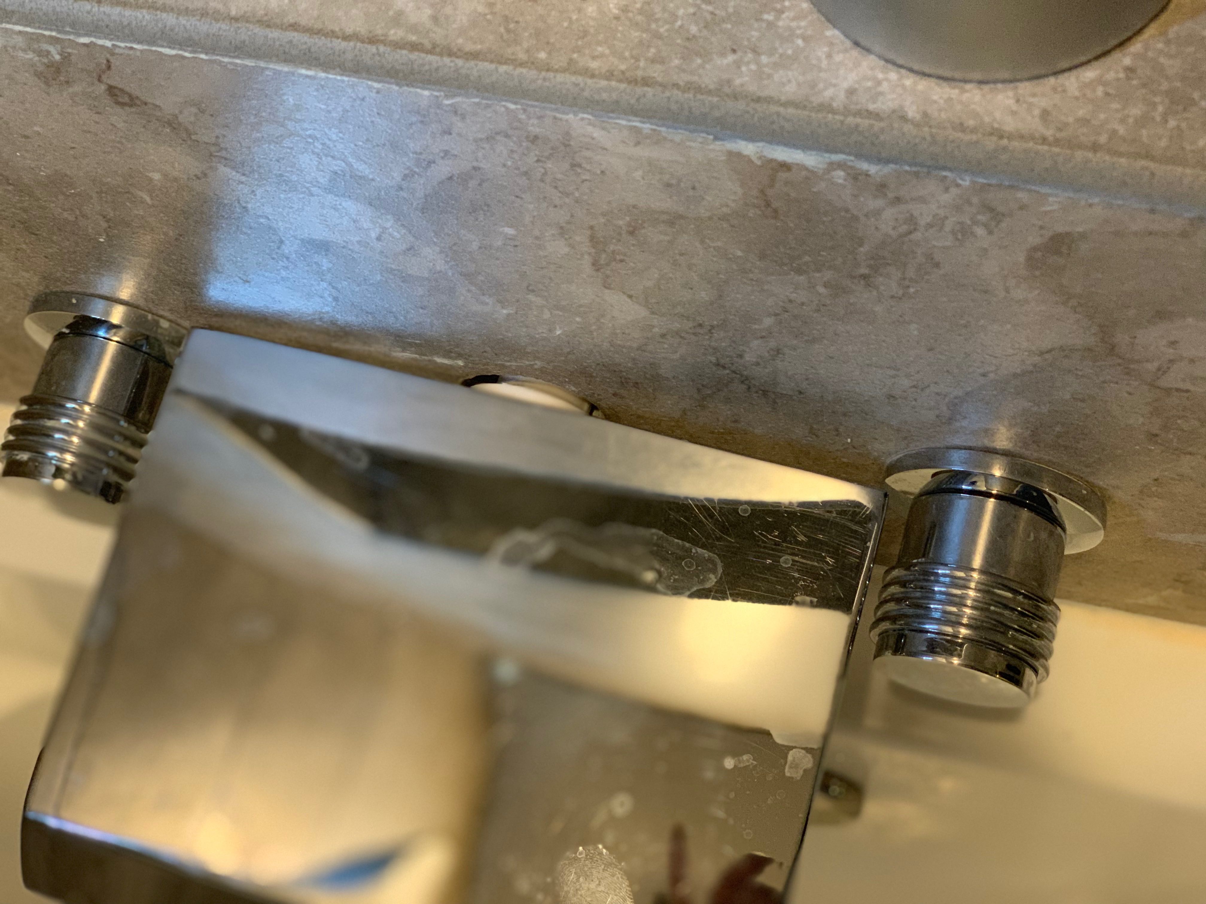 Cracked faucet. Installed incorrect