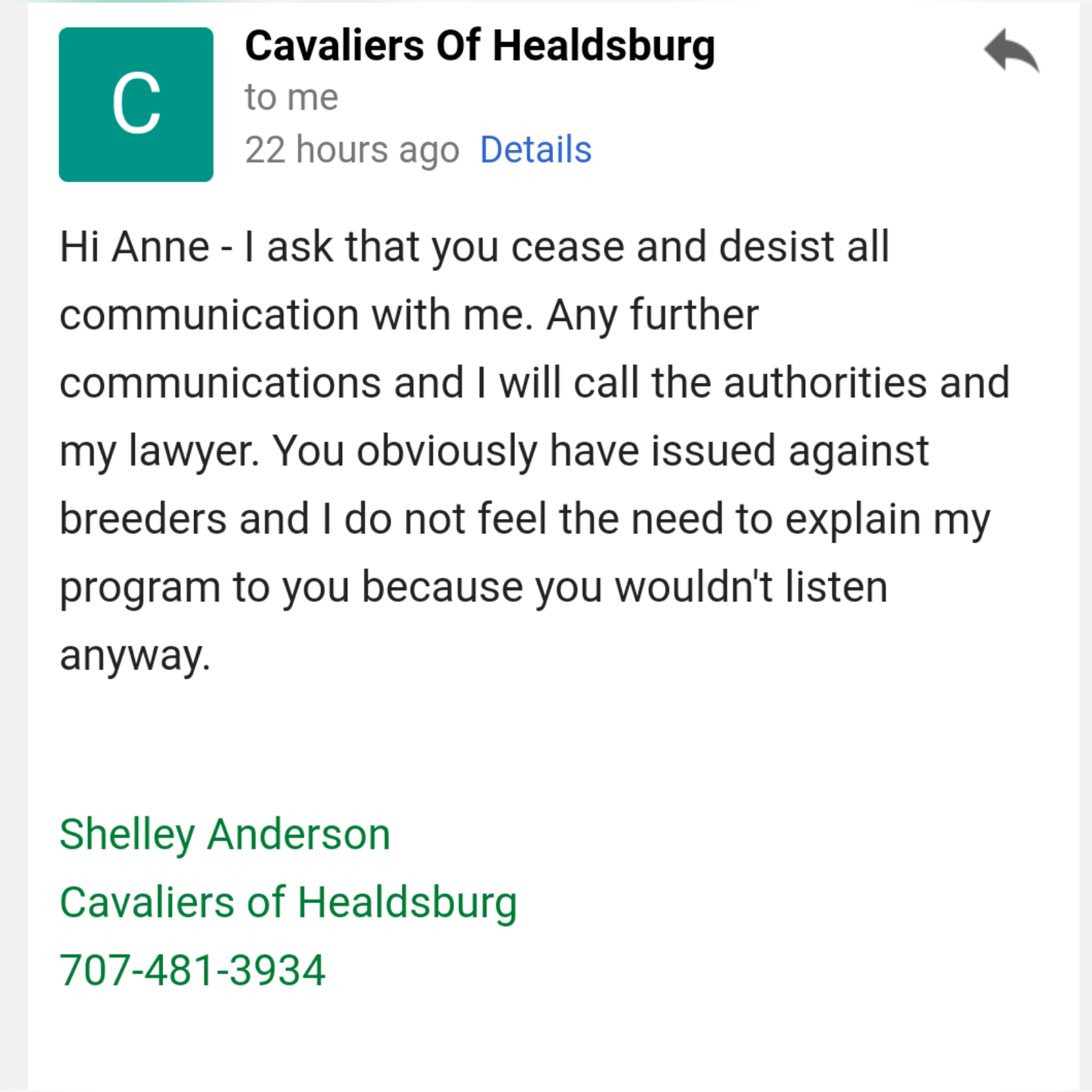 Cavaliers of Healdsburg email 4
