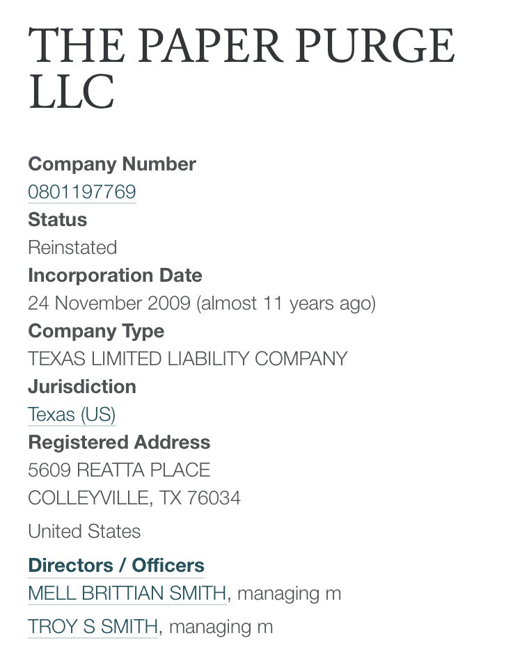 Information regarding company