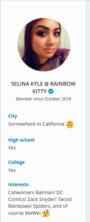 Selina Kyle - Rainbow Kitty profile on MeWe