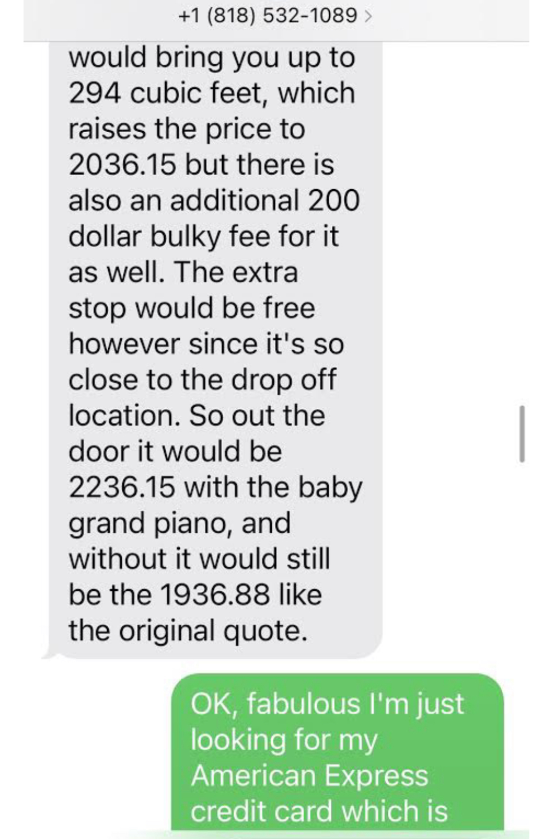 Original text for “Out the door cost” from them