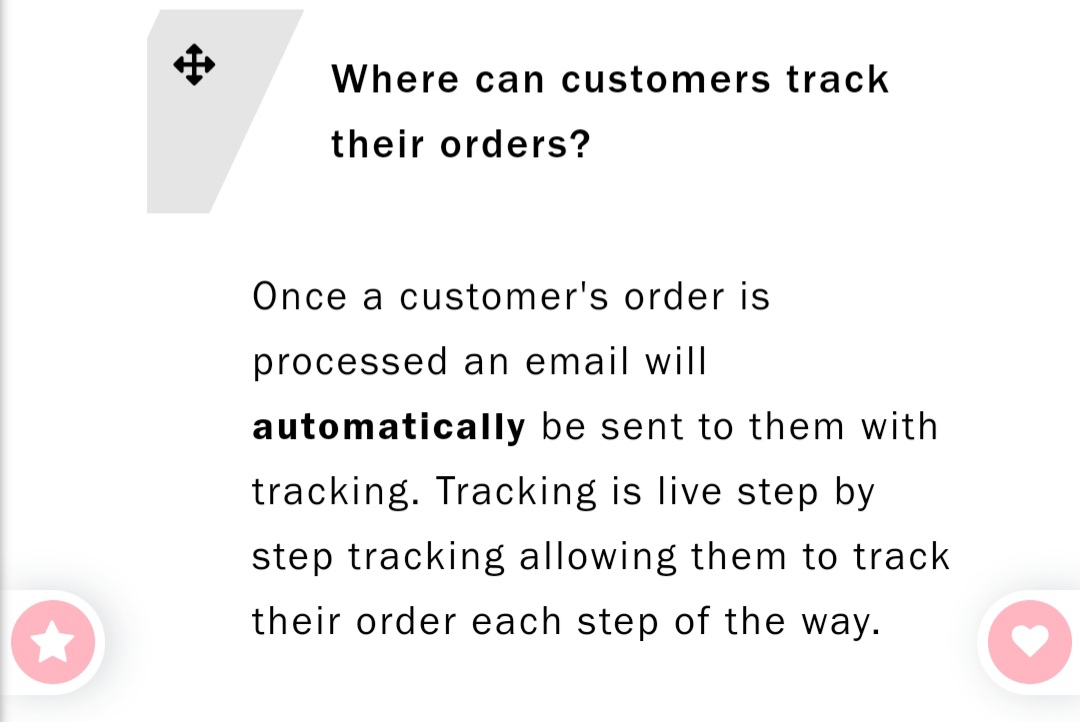 Tracking info from company web site