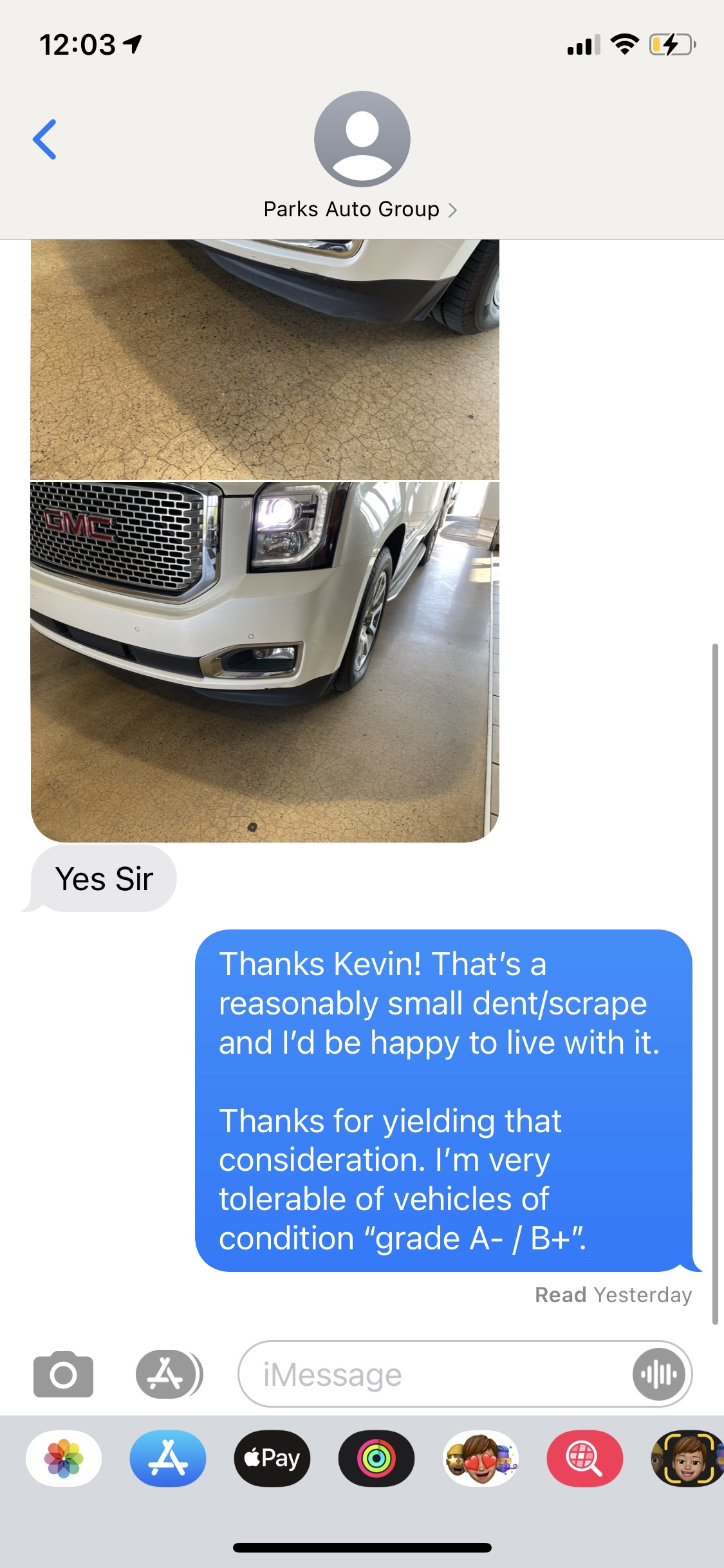 Text from Kevin