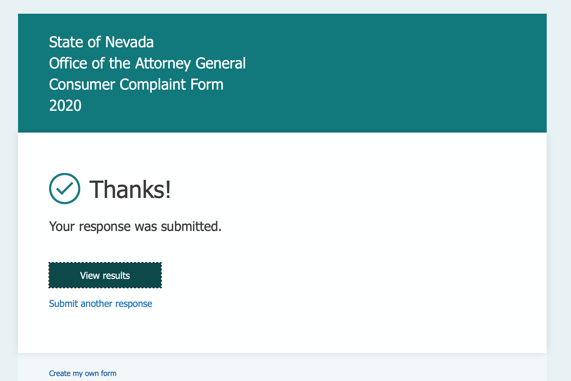 filed with AG of NV