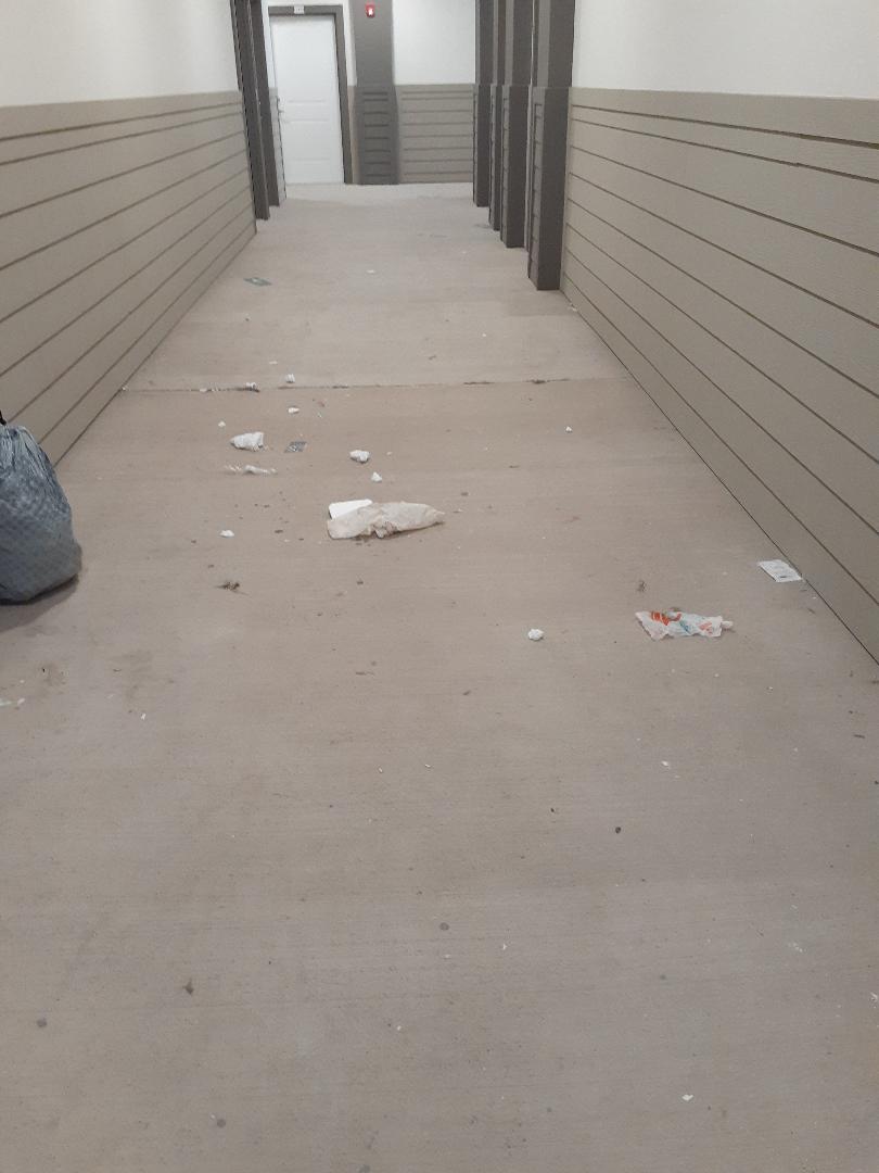 trash in hallways