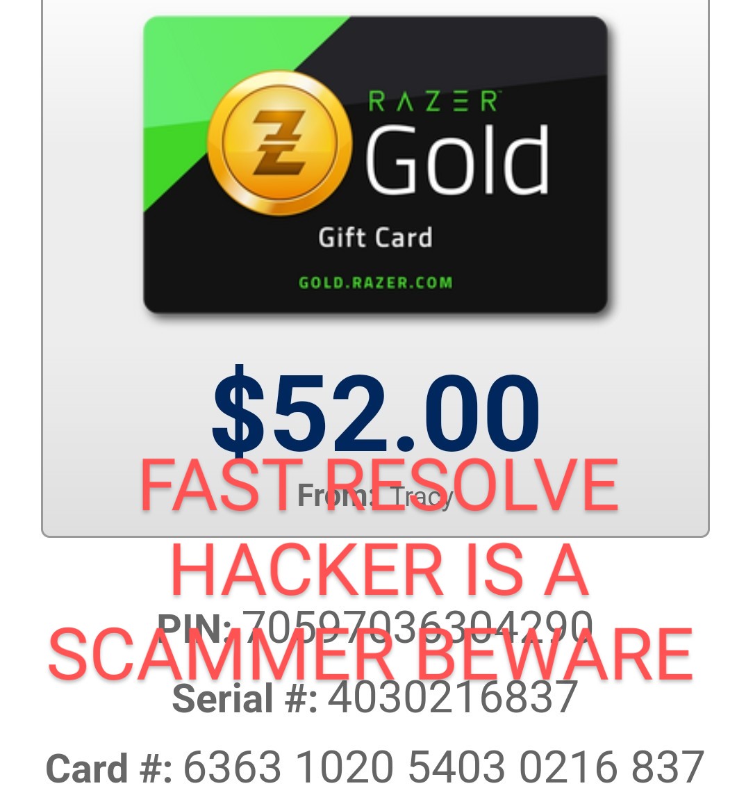 Only accepts gifts cards total scam 
