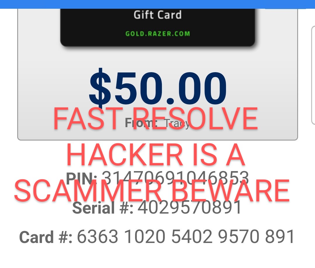 Scamer payment 