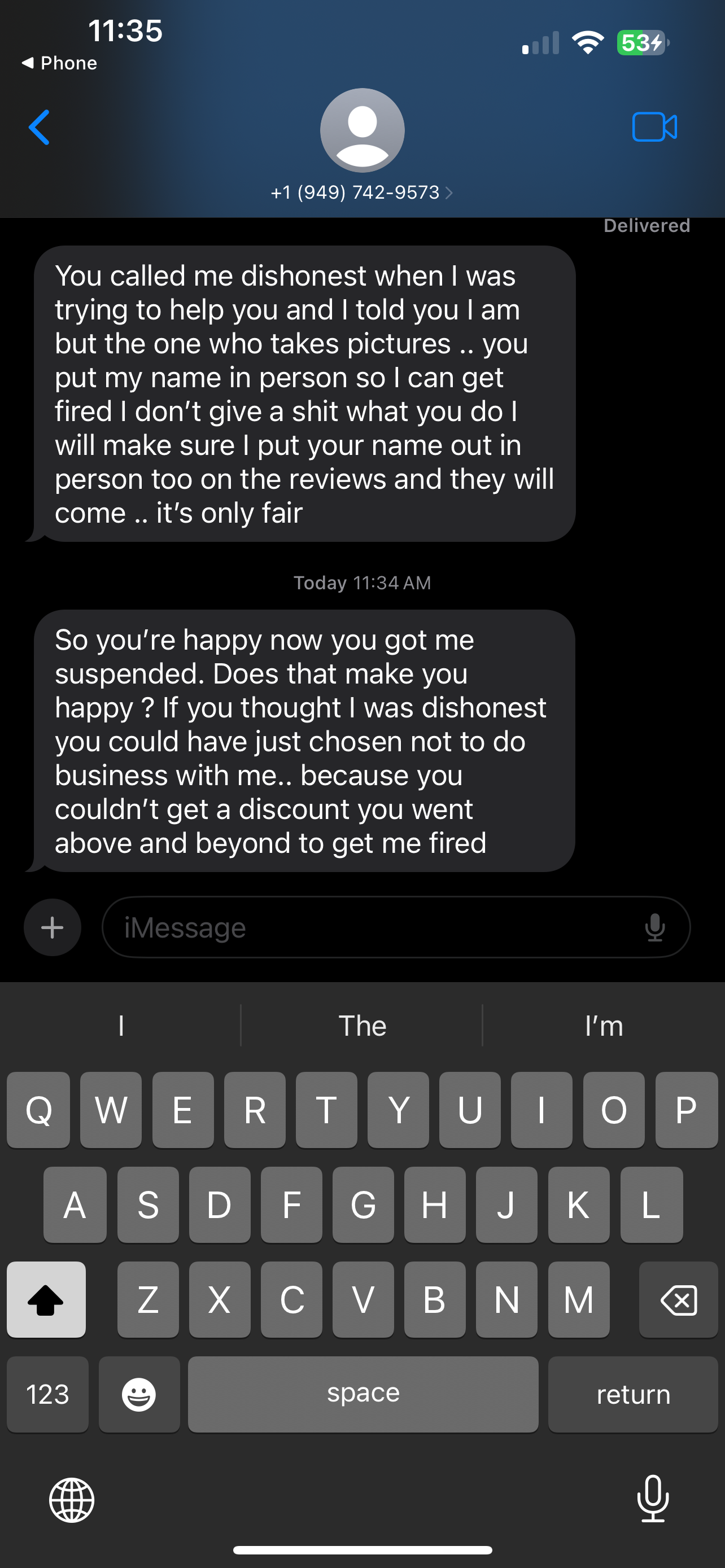 car dealership employee text