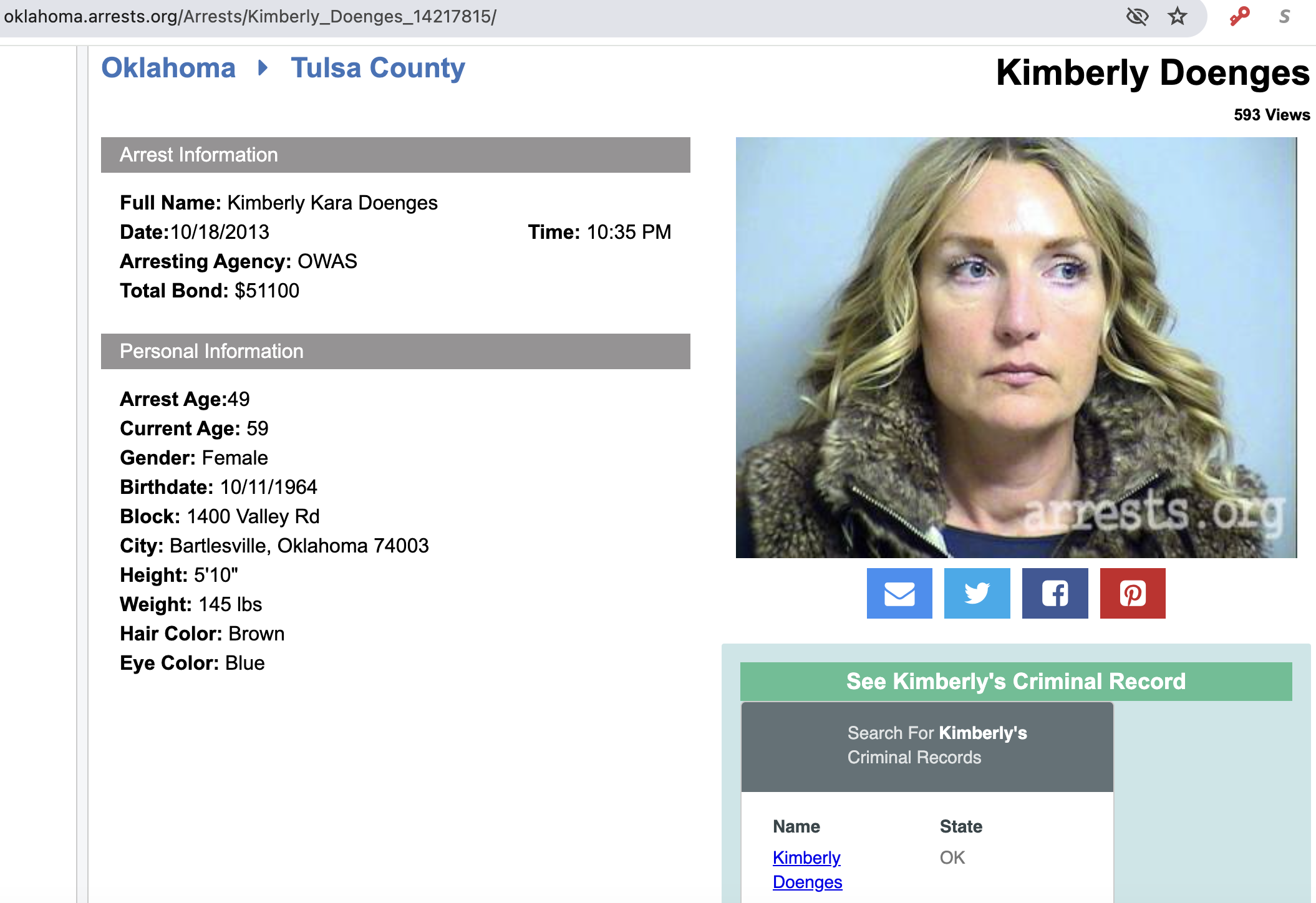 Kimberly Doenges Child Endangerment Charges