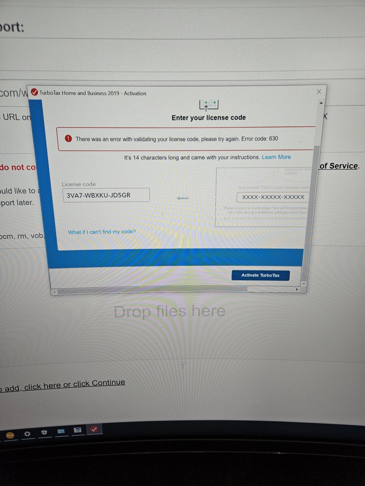 error saying that the license number is wrong