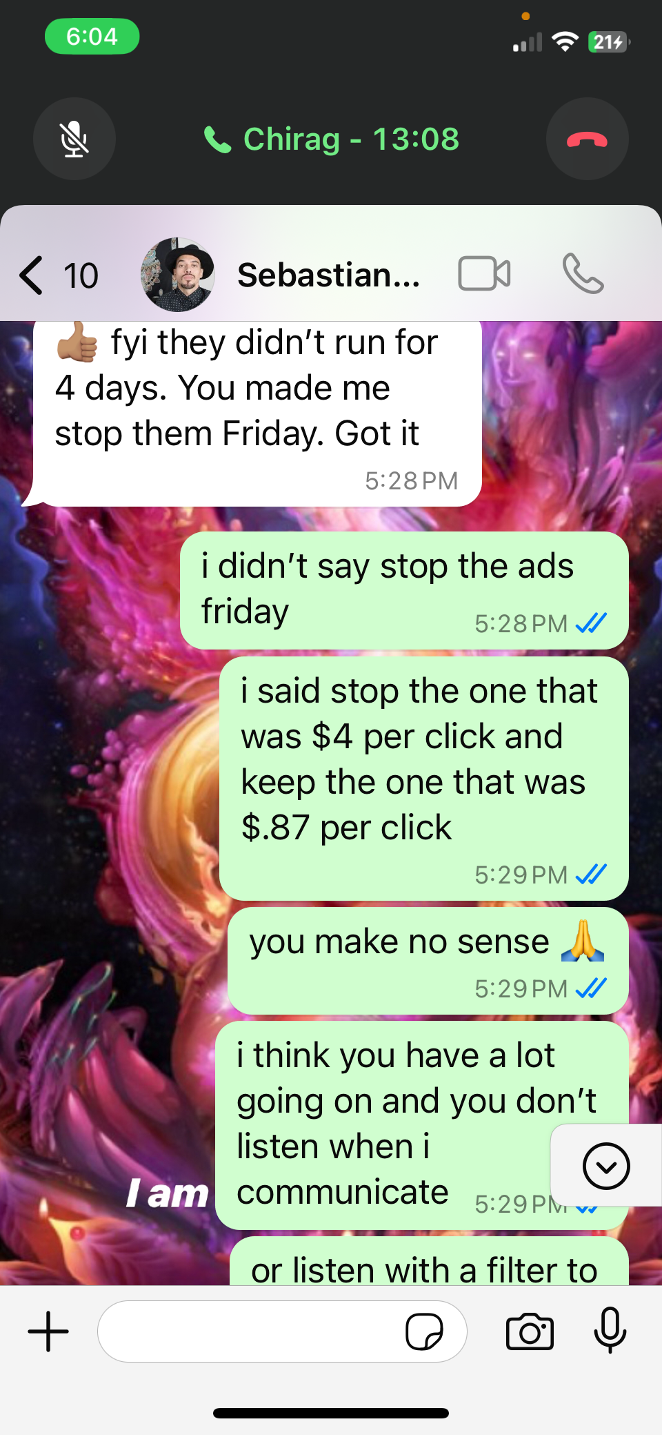 this is him saying he turned off the ads 