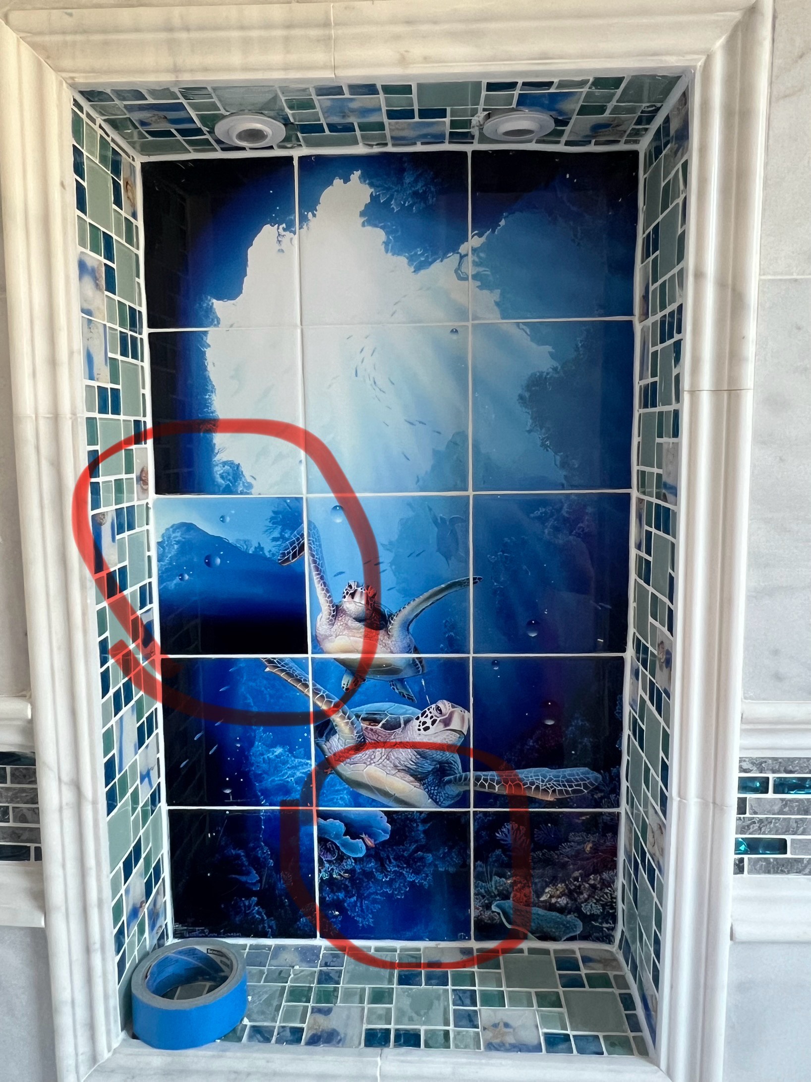 Upside down mural tiles 