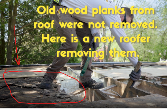 Old wood planks were not removed