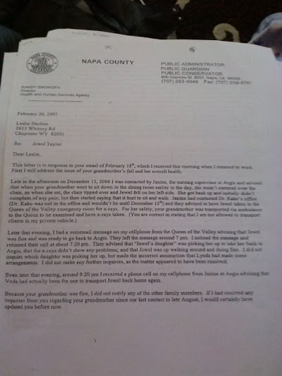 Letter from County