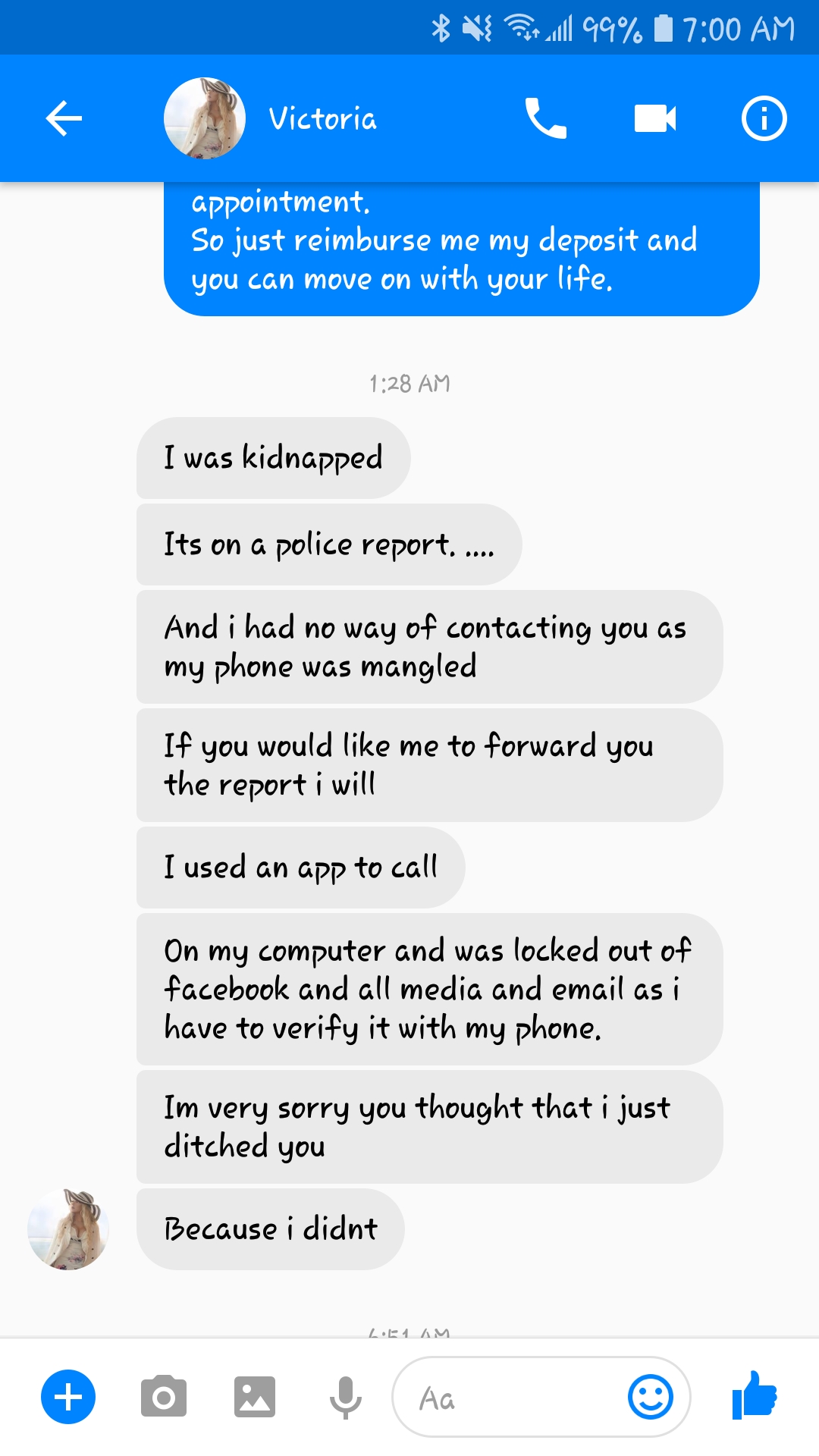 Part 3. Claiming she was kidnapped. 