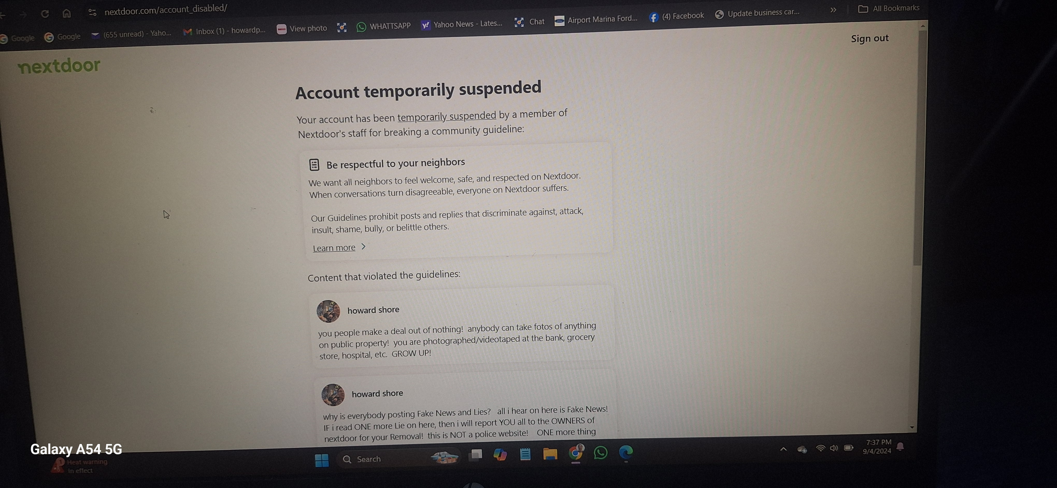 foto showing you that they suspended my account!