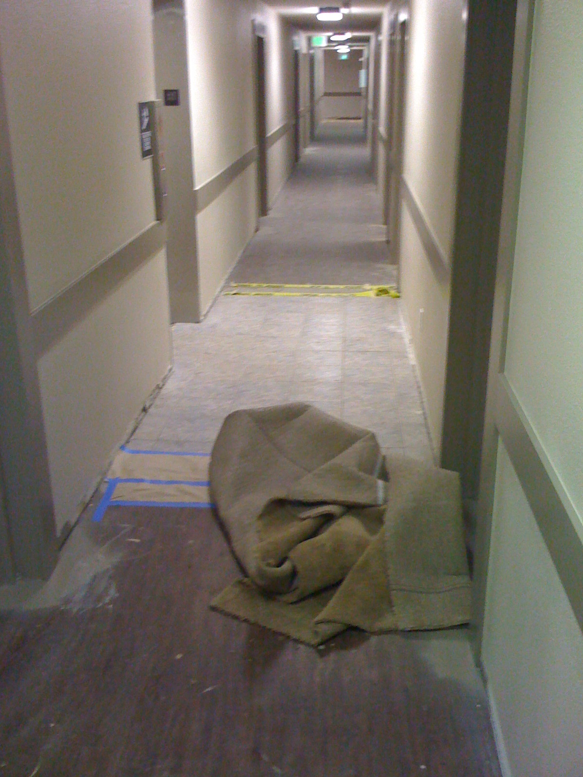 This mess was left in front of the elevator on the ground lavel all weekend.