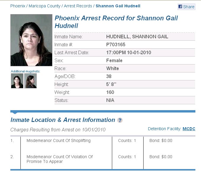 Shannon Hudnell mugshot