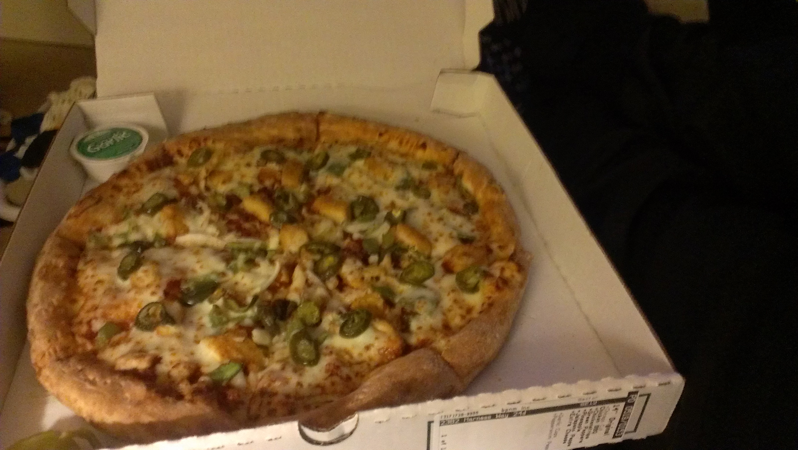 picture shows pizza regular cut not chicago cut 