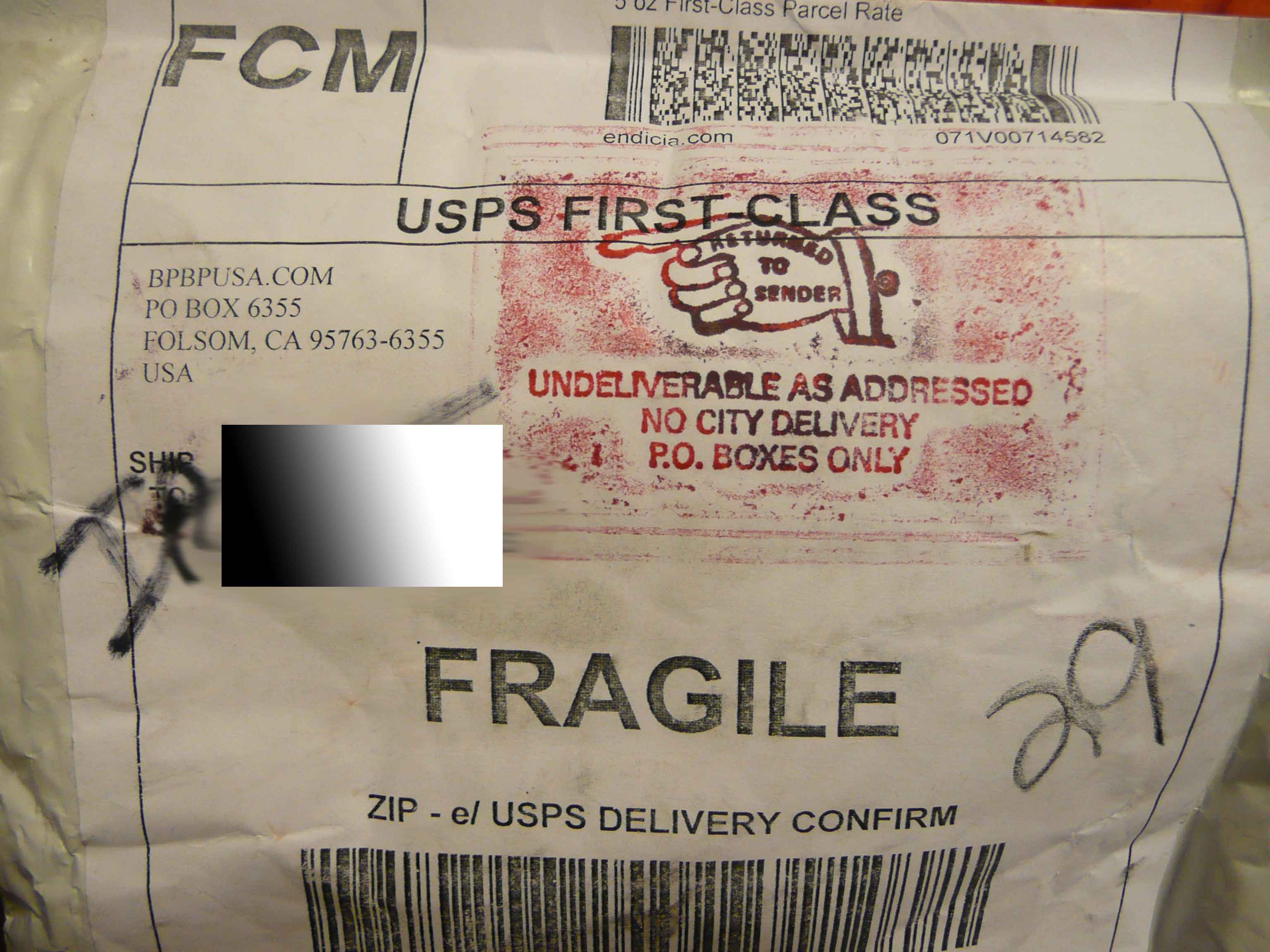 Would you not try to contact the customer and make things right if you received this package back?