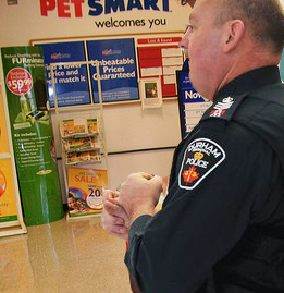 Police officer at the store