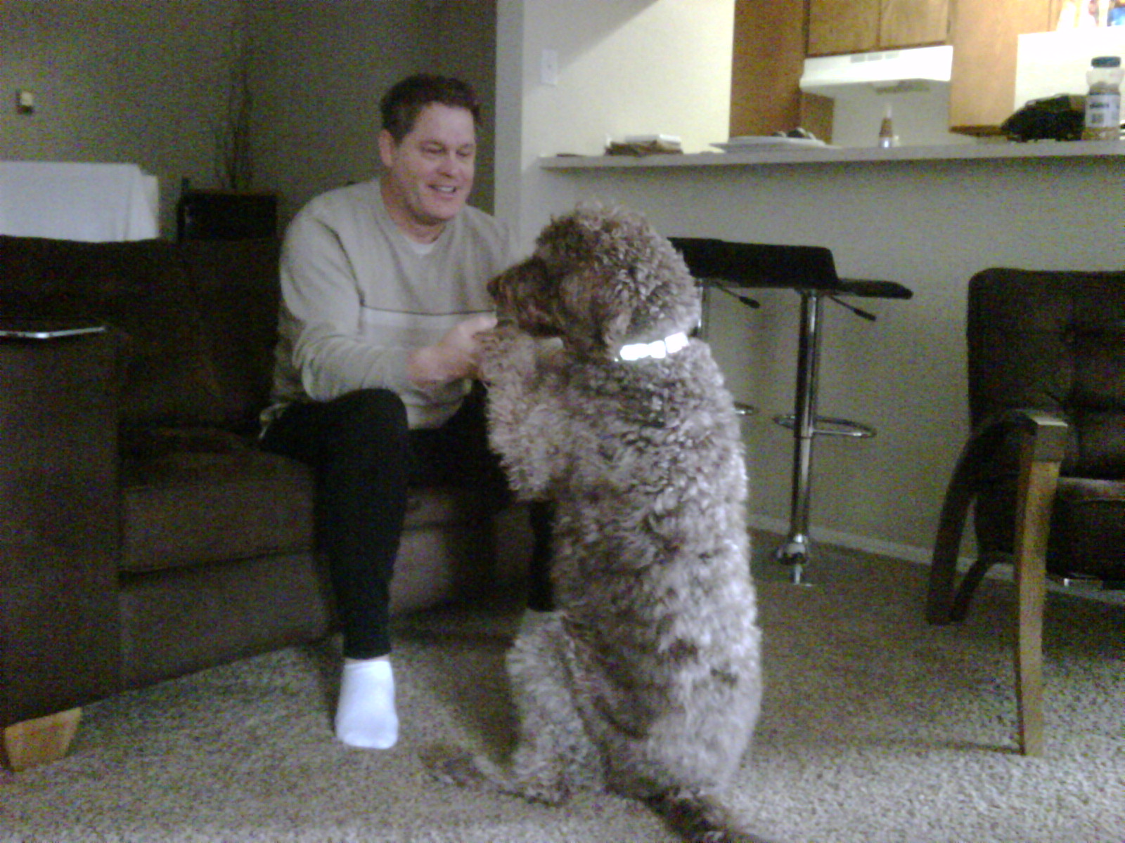 Chris Tucker and his dog Mocha