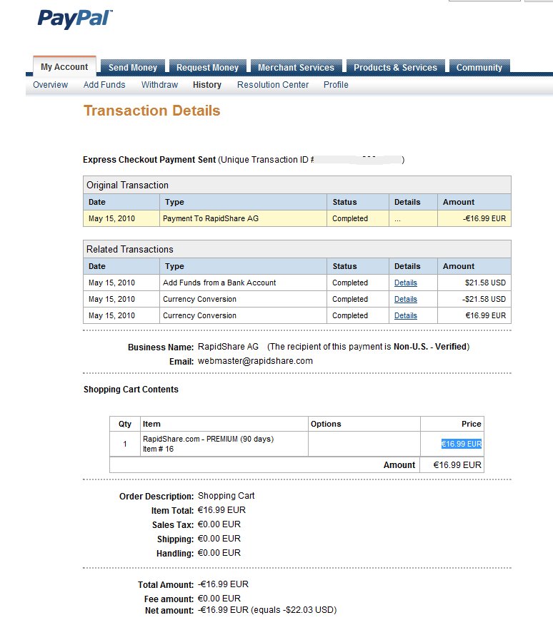 This is the payment for a 90-day membership on May 15, 2010