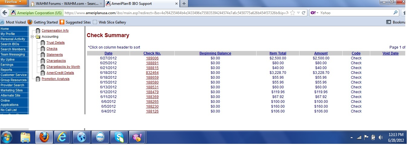 June 2012 earnings