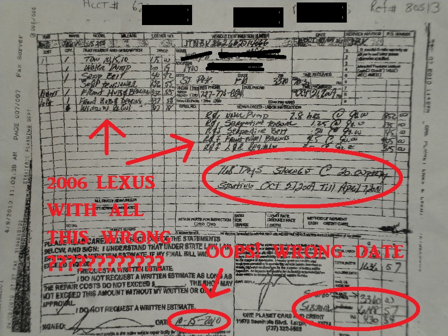 THIS IS THE INVOICE THAT WAS SENT IN.
COMPLETE FRAUD AT ITS GREATEST.. NOTE THE RED CIRLE ON THE BOTTOM LEFT.  DATE IS WRONG!!  10-15-2010.  THAT DATE HASNT HAPPENED YET!!!