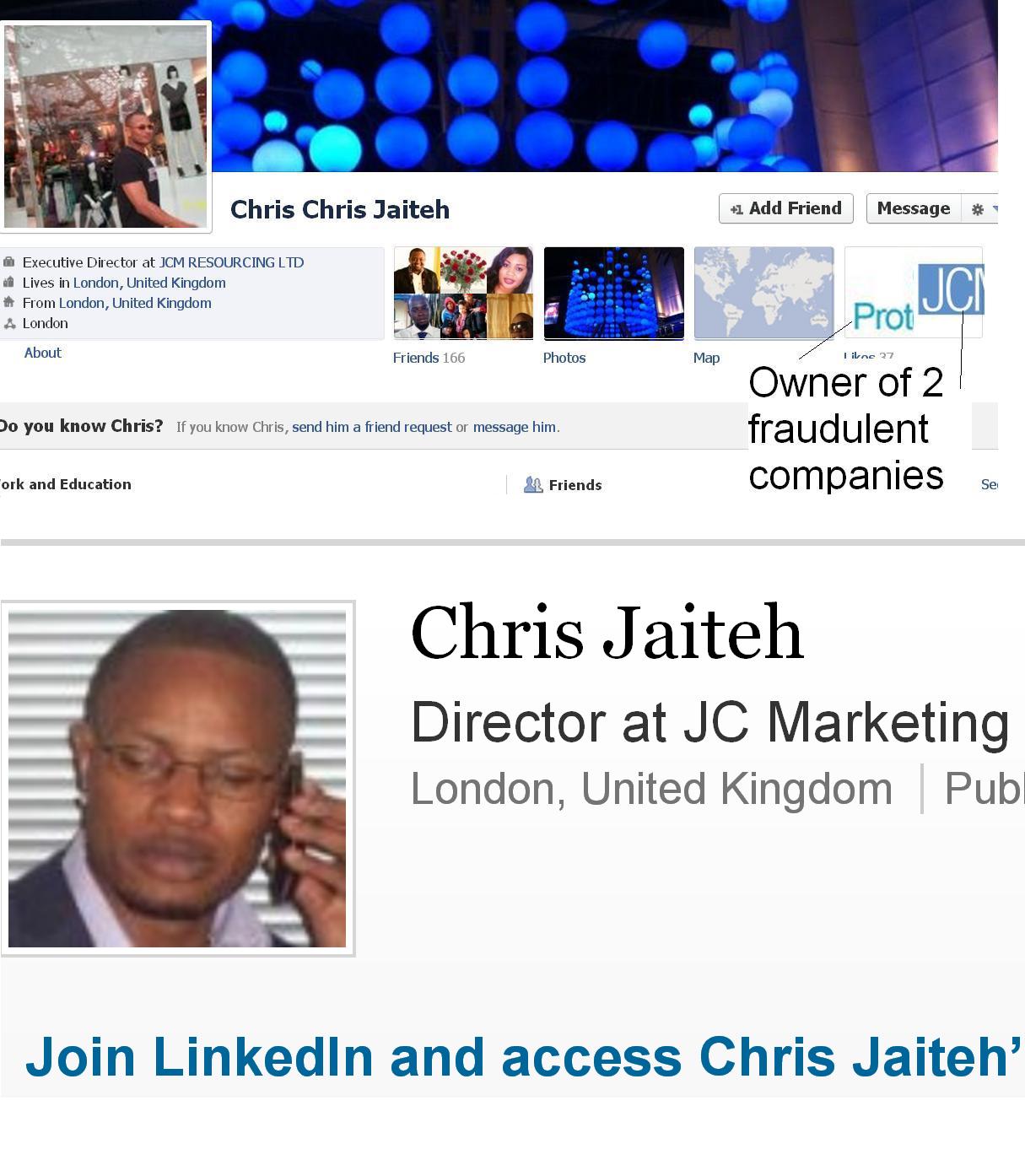 CHRIS JAITEH SCAM ARTIST