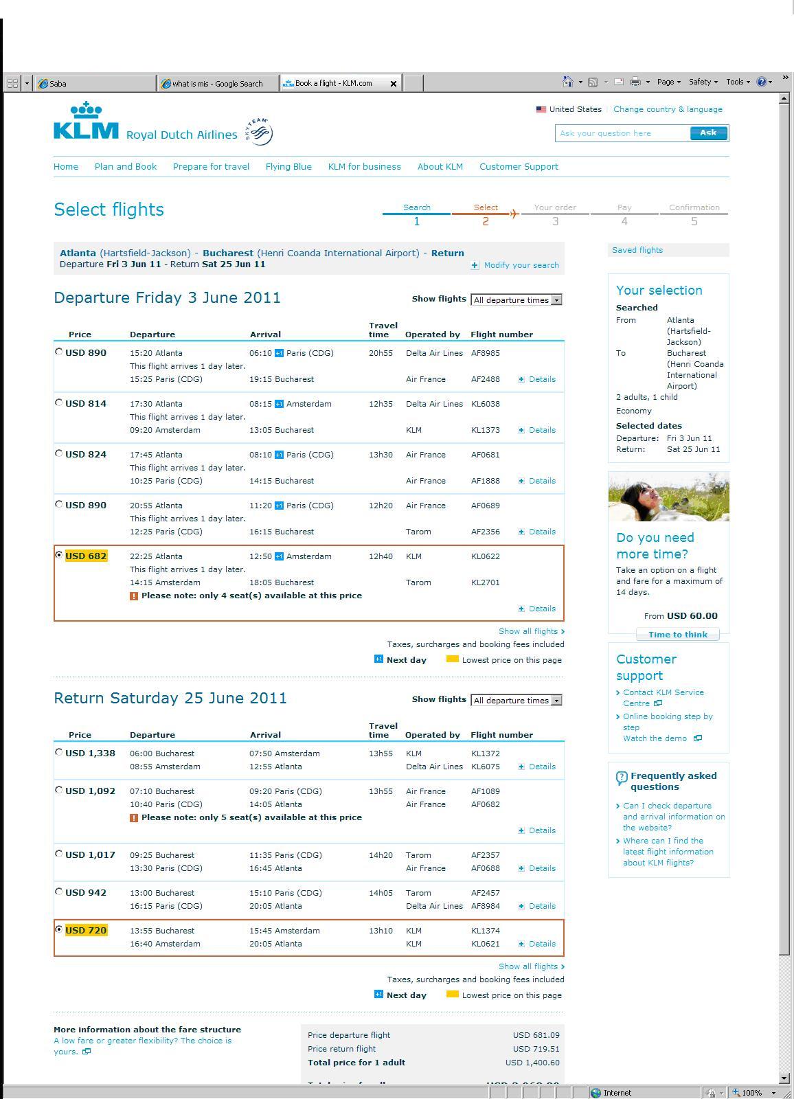 What has been orignally ordered and KLM did not deliver