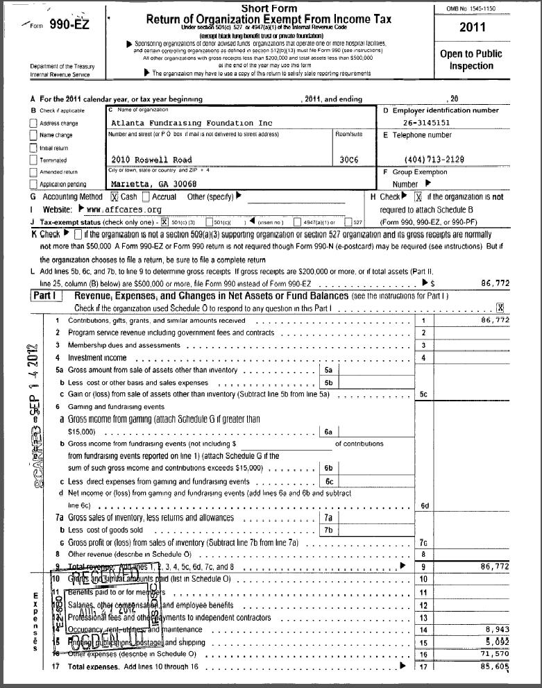 AFF 2011 filing