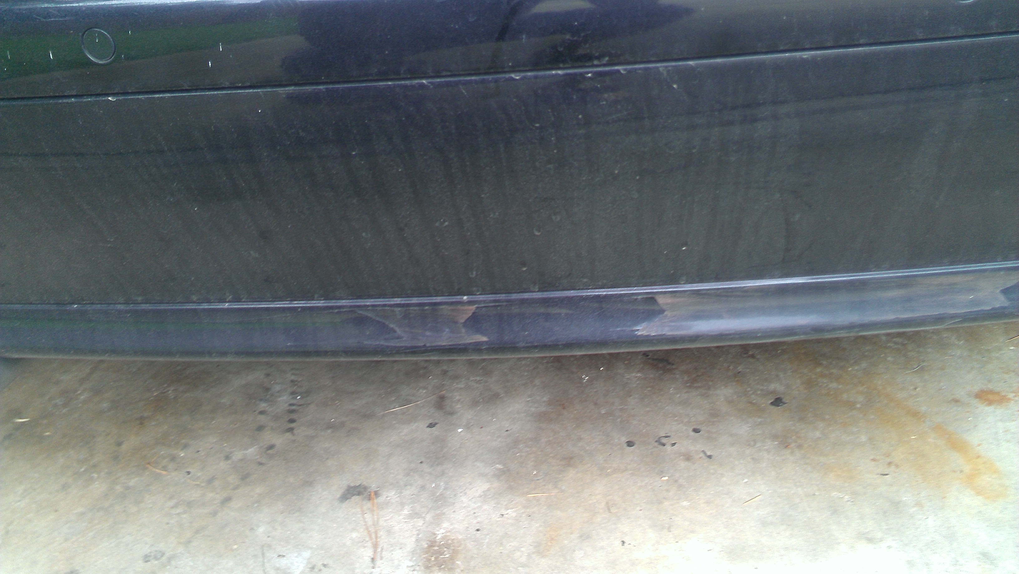 damaged rear bumper