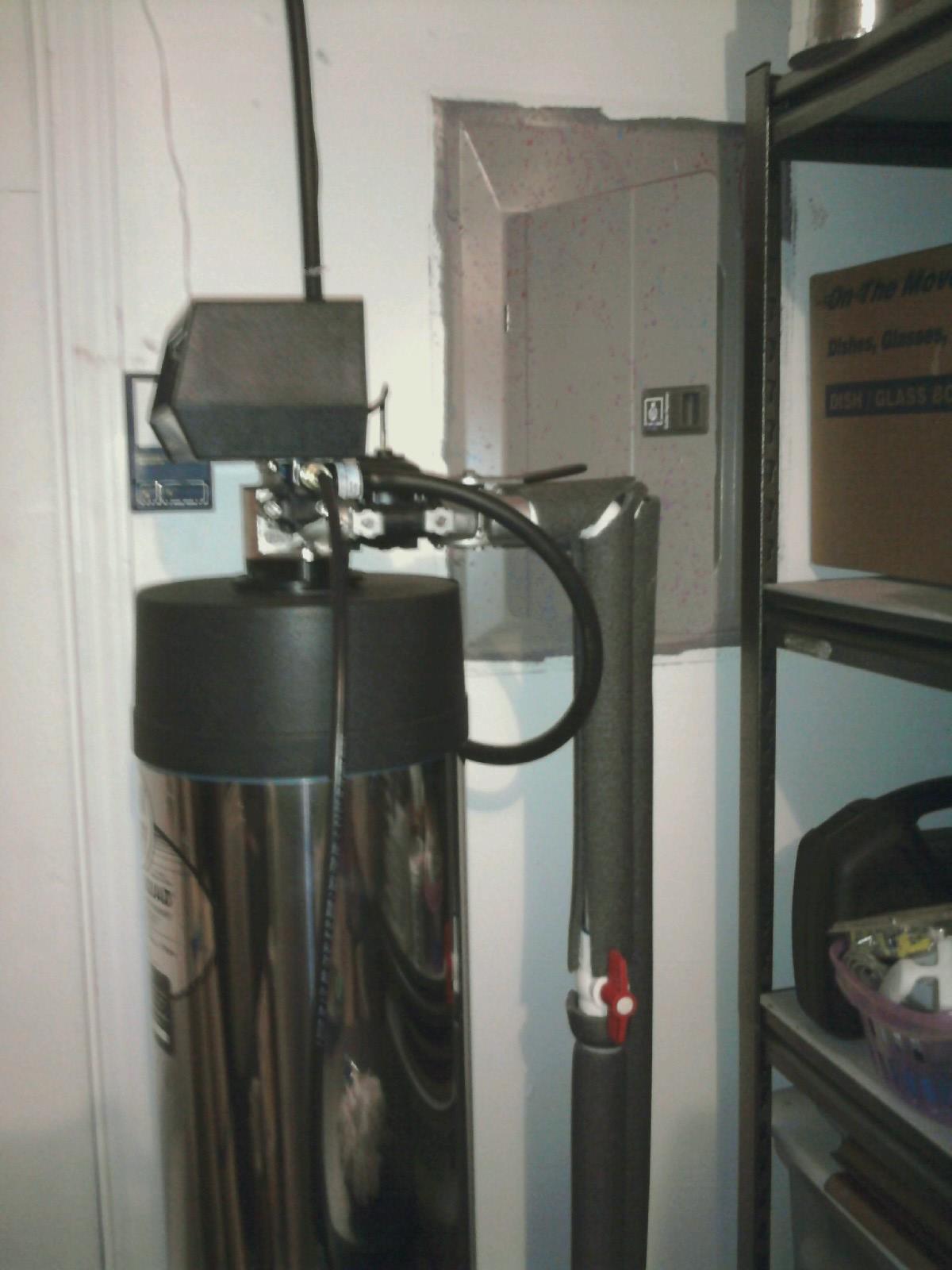 Water Softner right in front of breaker box
