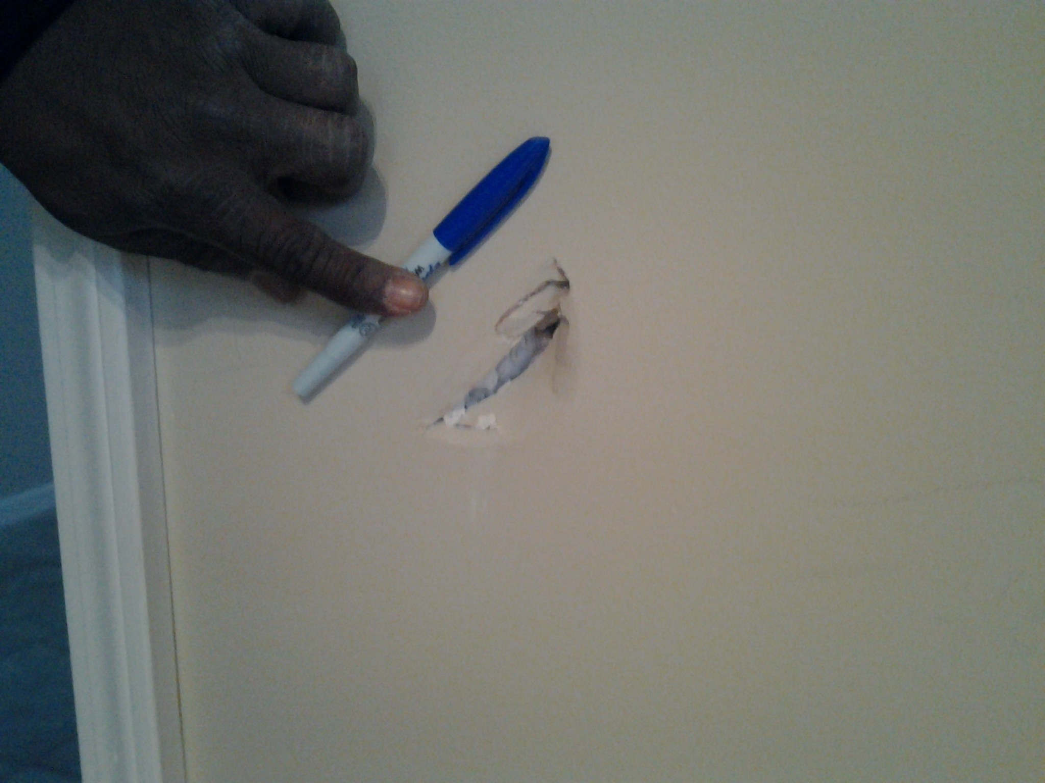 Sample damage to wall that the company will ultmately deny paying