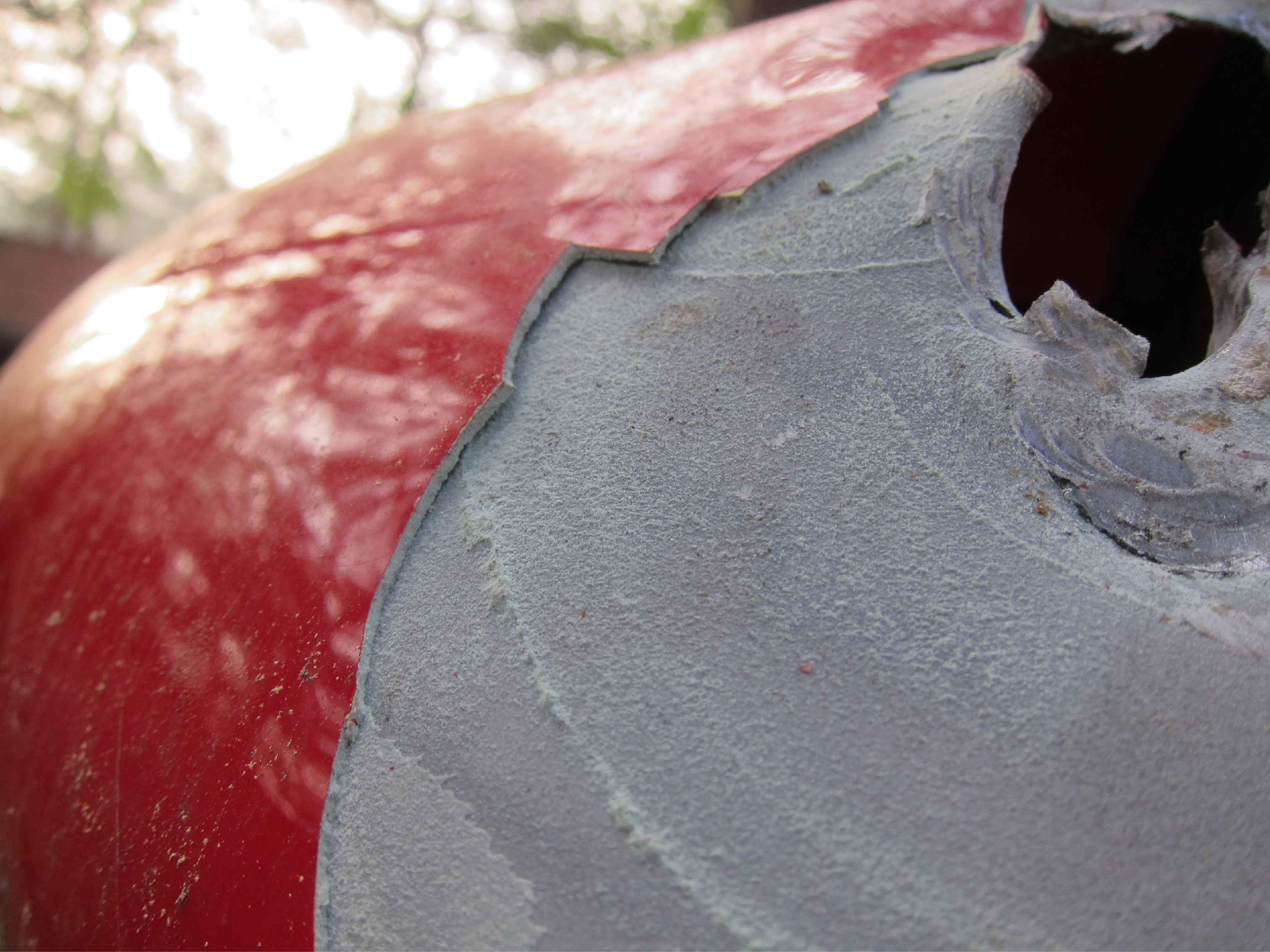 bondo on hood of restored car